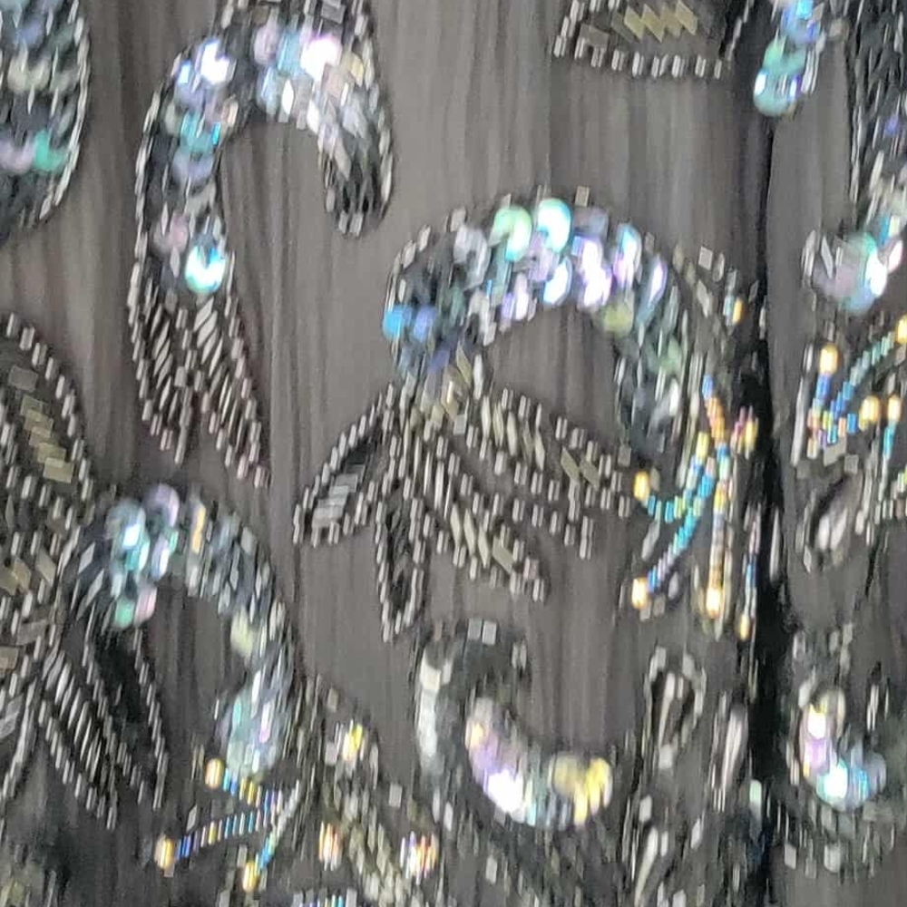 Vintage Beaded Silk Evening Jacket Sequin Blazer Glam Art Deco Style - Picture 5 of 13